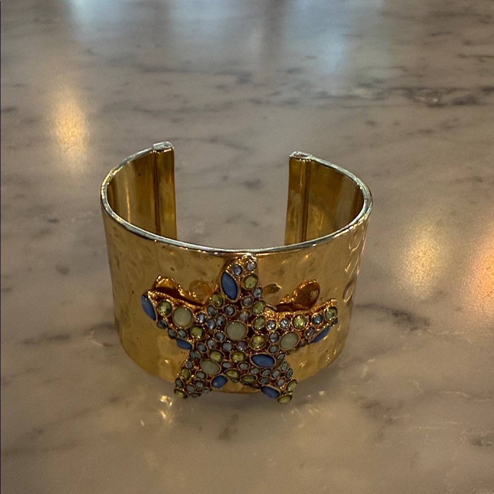 Lilly Pulitzer Gold Bracelet with Blue and White Accents